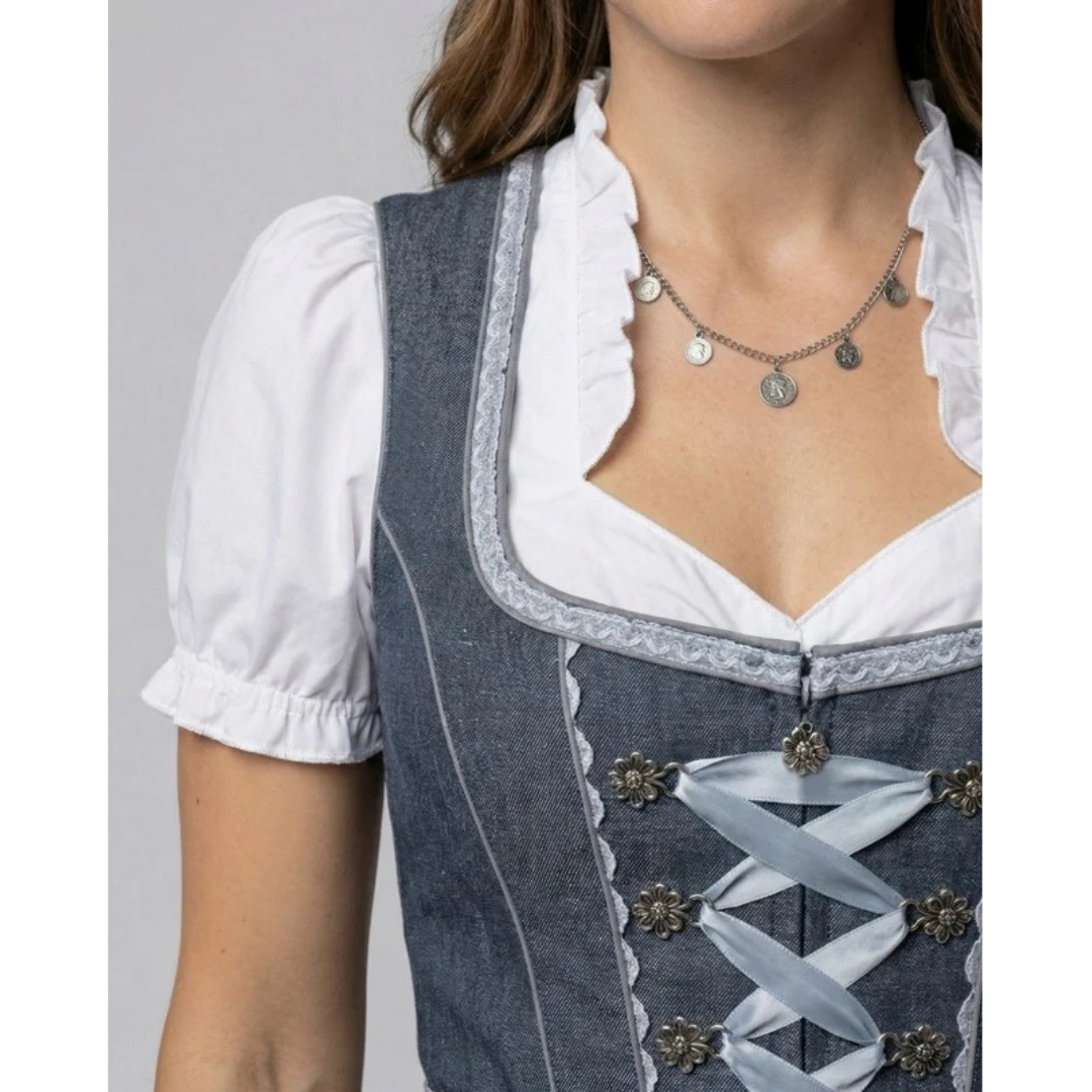 Wilma | Damen Oktoberfest Dirndl Mit Verzierung Und Schleifen Akzent