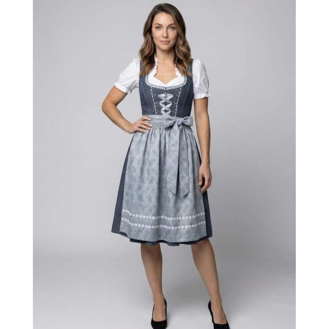 Wilma | Damen Oktoberfest Dirndl Mit Verzierung Und Schleifen Akzent