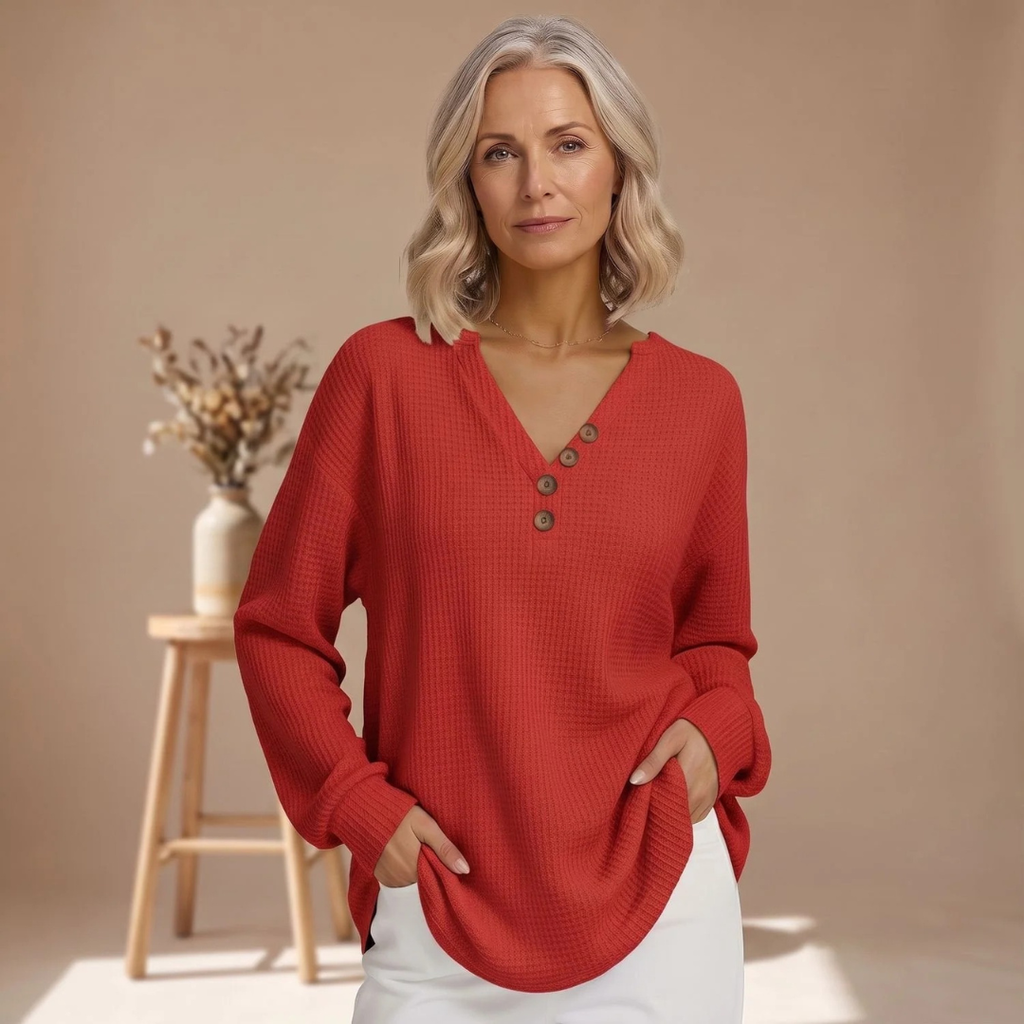 Wilma | Damen Pullover mit V-Ausschnitt und Oversized Schnitt