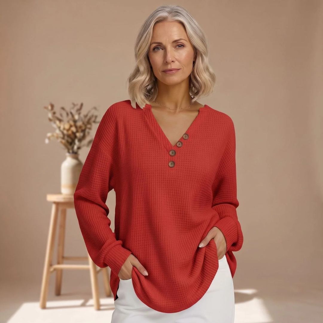 Wilma | Damen Pullover mit V-Ausschnitt und Oversized Schnitt