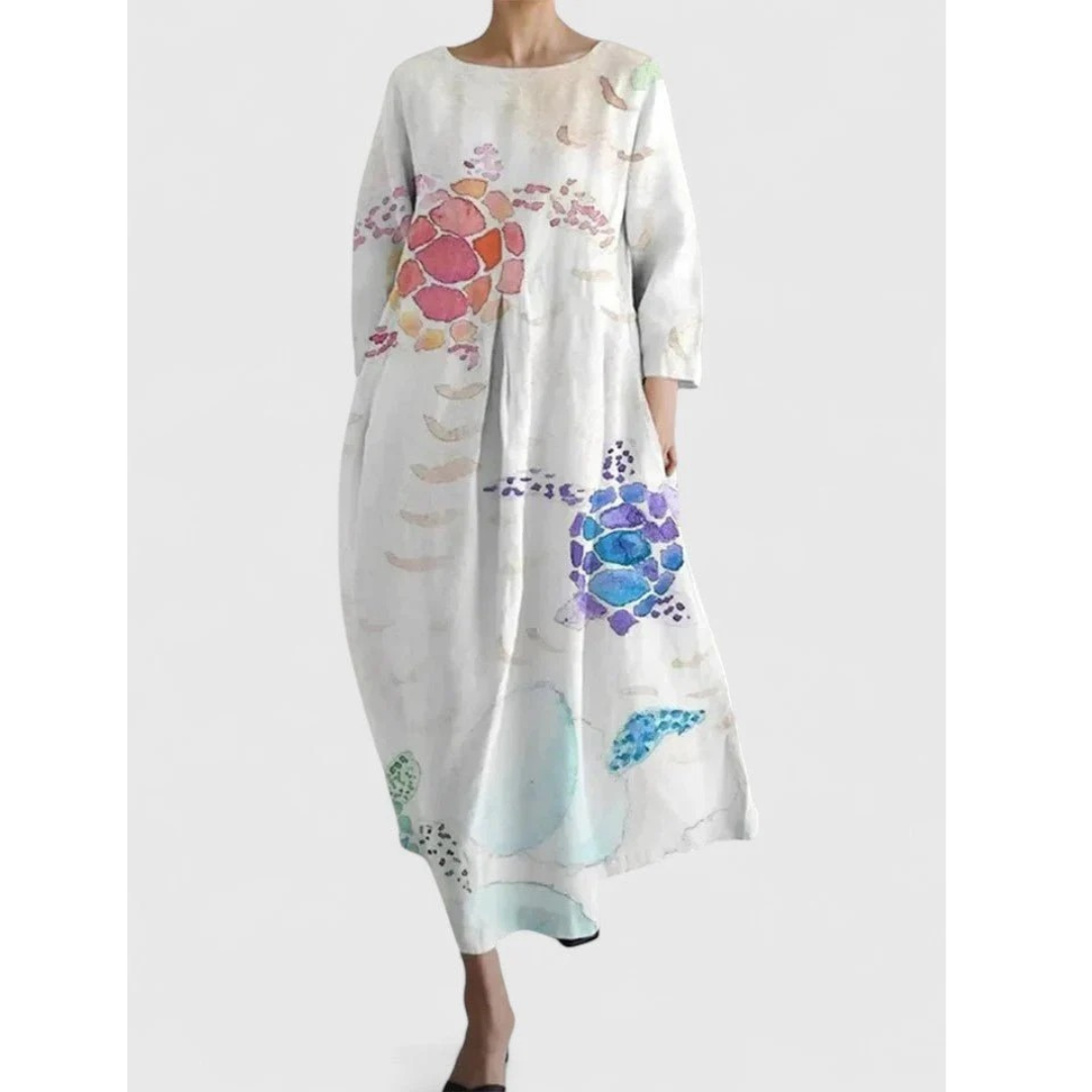 Wilma | Damen Sommer Midikleid Mit Print