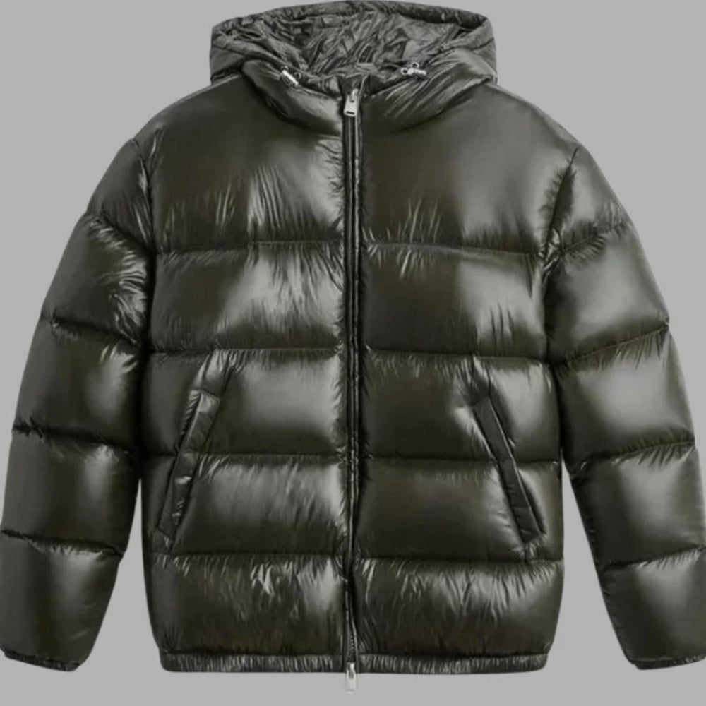Winterjacke Glänzende Puffer – Damen-Mantel mit Kapuze
