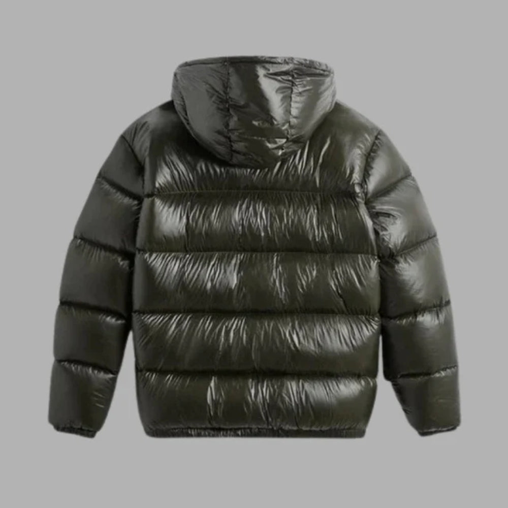 Winterjacke Glänzende Puffer – Damen-Mantel mit Kapuze