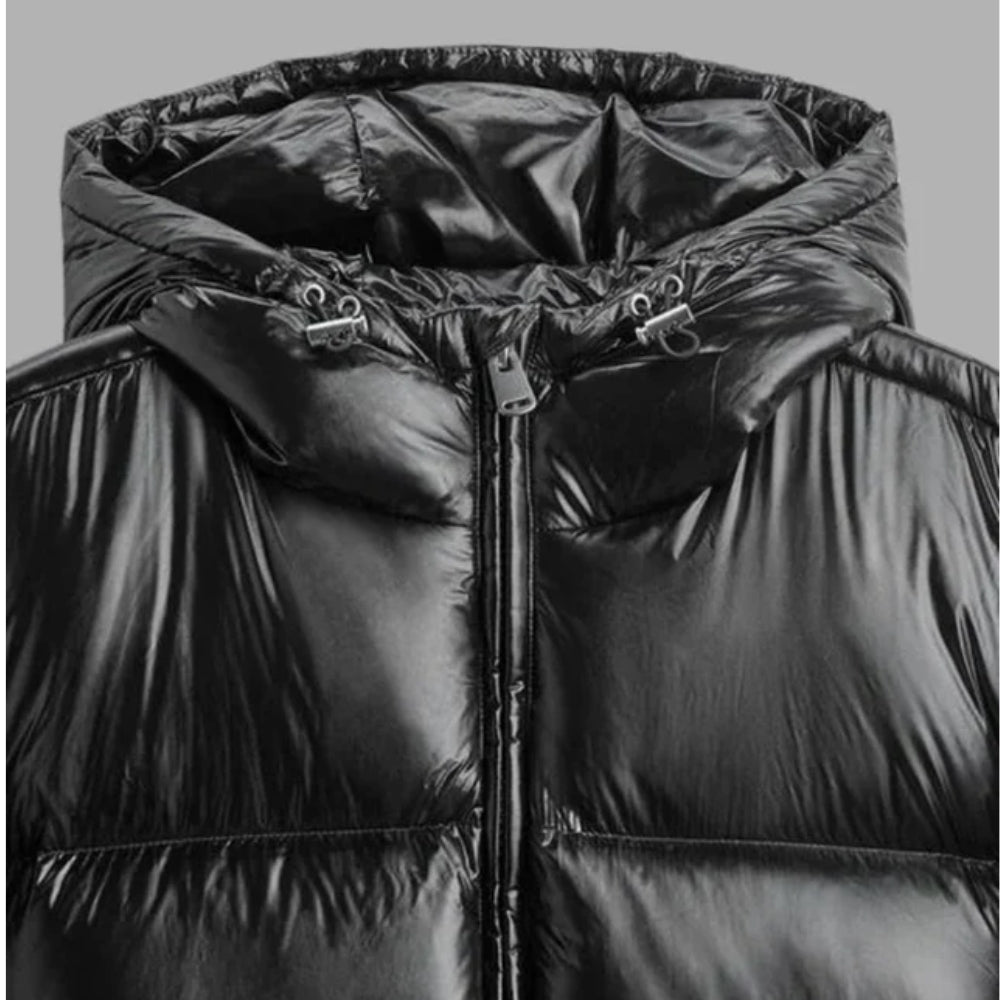 Winterjacke Glänzende Puffer – Damen-Mantel mit Kapuze