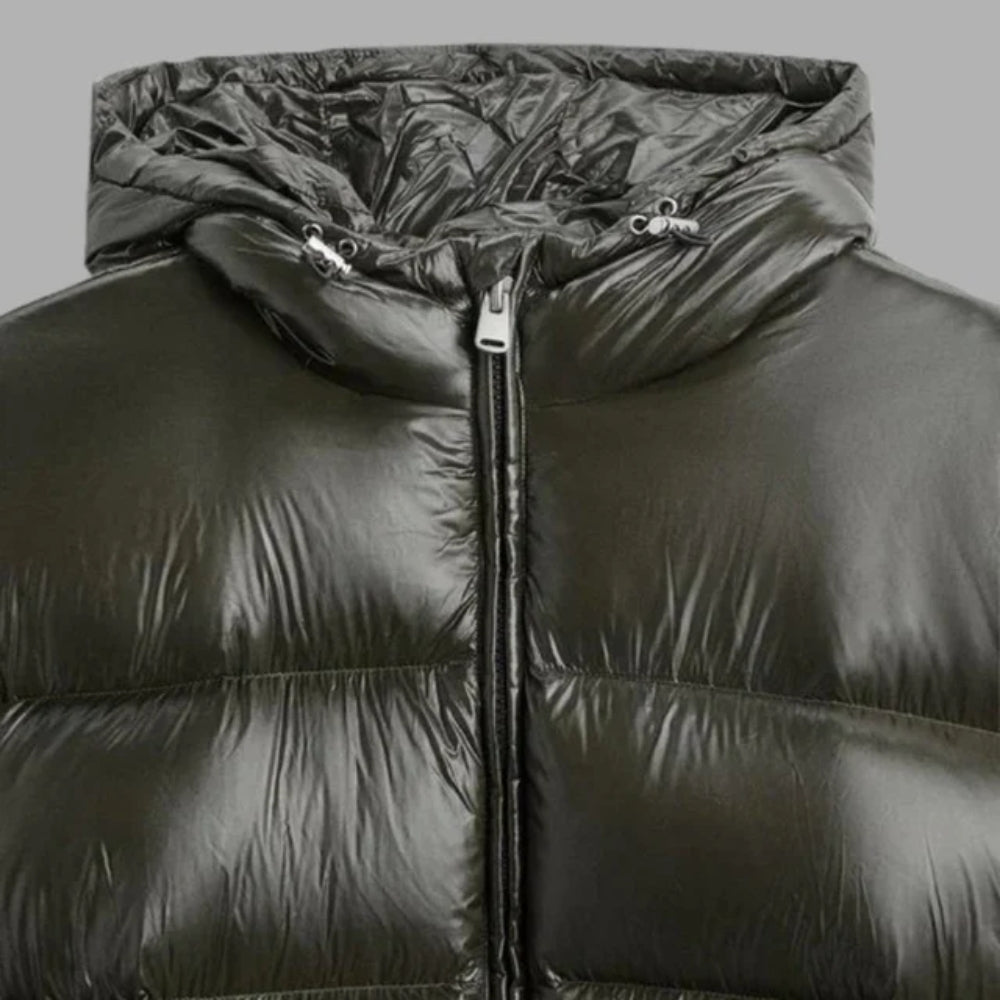 Winterjacke Glänzende Puffer – Damen-Mantel mit Kapuze