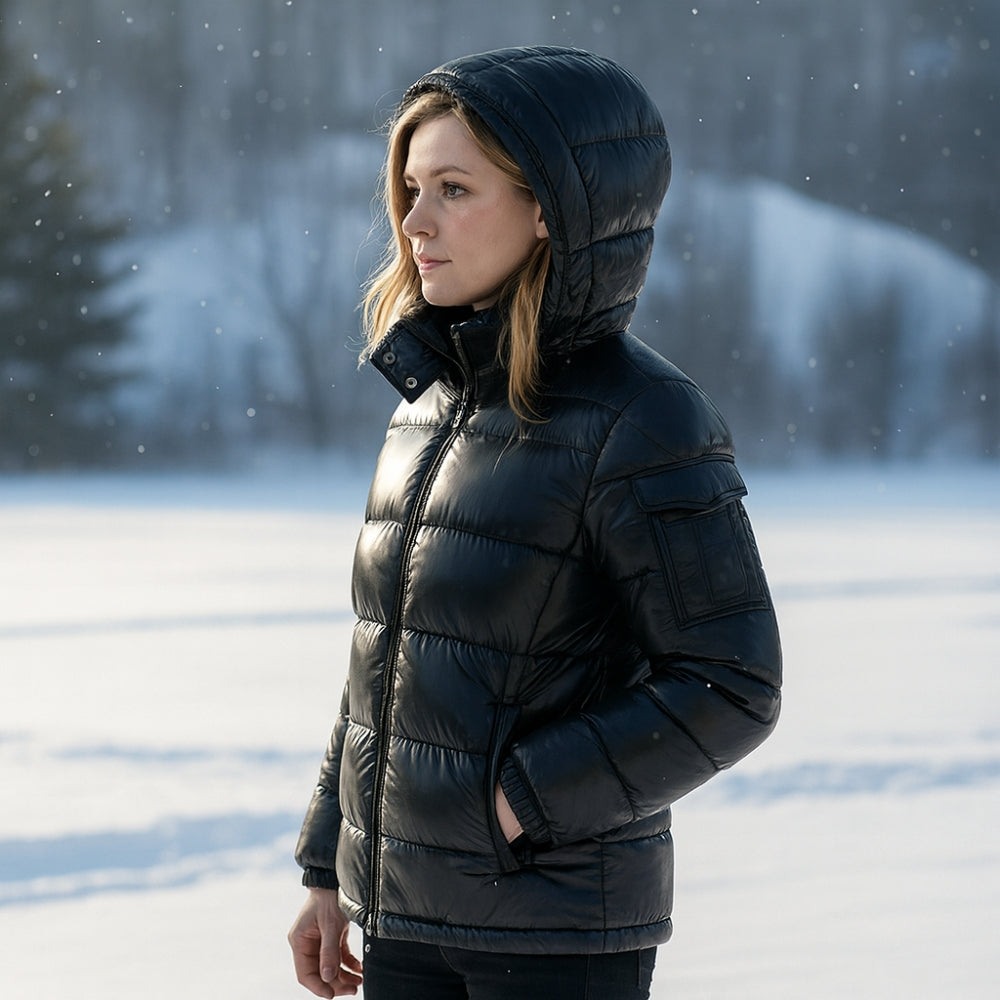 Winterjacke im Glänzenden Puffer-Stil – Damenmantel für kalte Tage