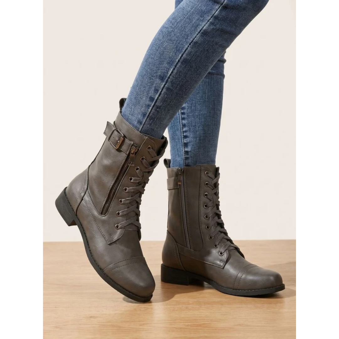 Xenia | Damen Orthopädische Stiefel mit Komfort und Schnallen Detail
