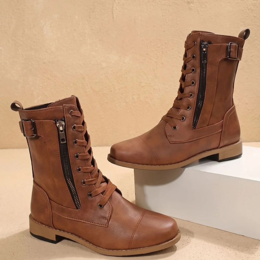 Xenia | Damen Orthopädische Stiefel mit Komfort und Schnallen Detail