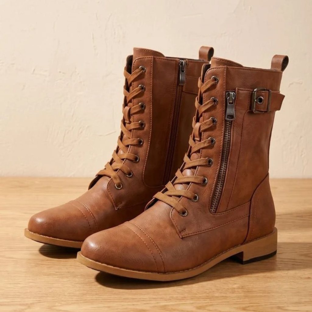 Xenia | Damen Orthopädische Stiefel mit Komfort und Schnallen Detail