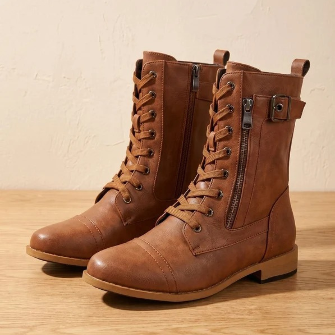 Xenia | Damen Orthopädische Stiefel mit Komfort und Schnallen Detail