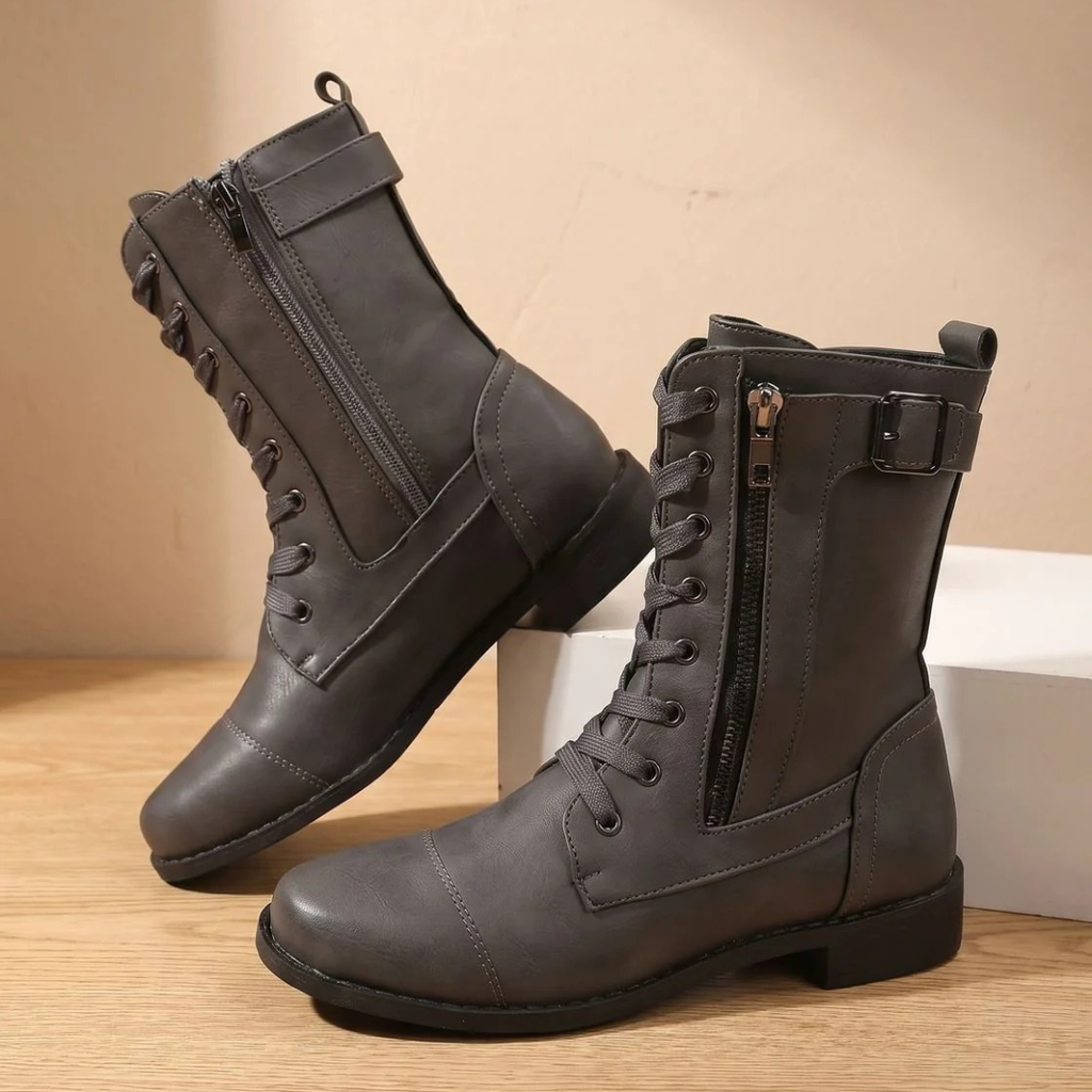 Xenia | Damen Orthopädische Stiefel mit Komfort und Schnallen Detail
