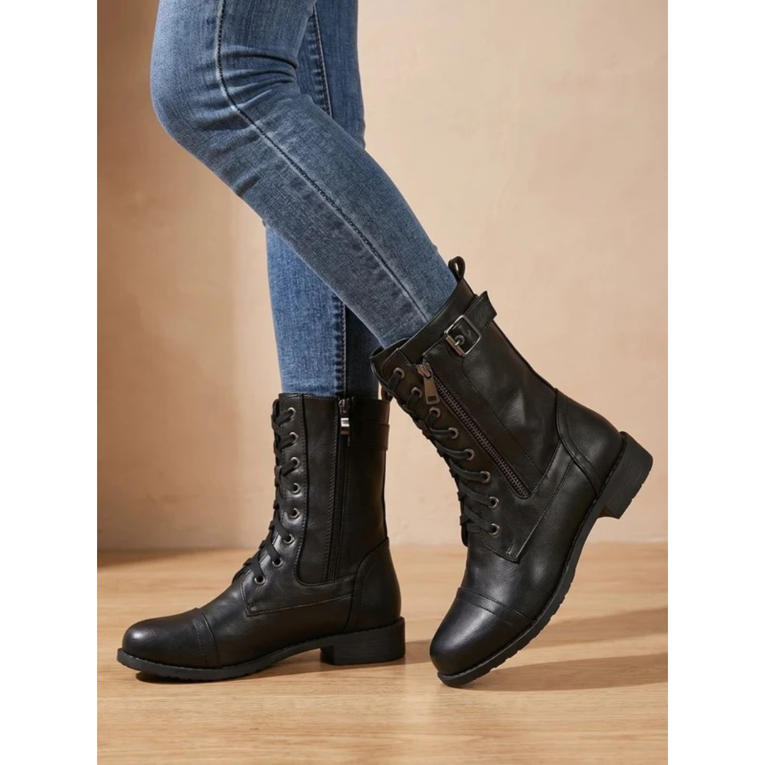 Xenia | Damen Orthopädische Stiefel mit Komfort und Schnallen Detail