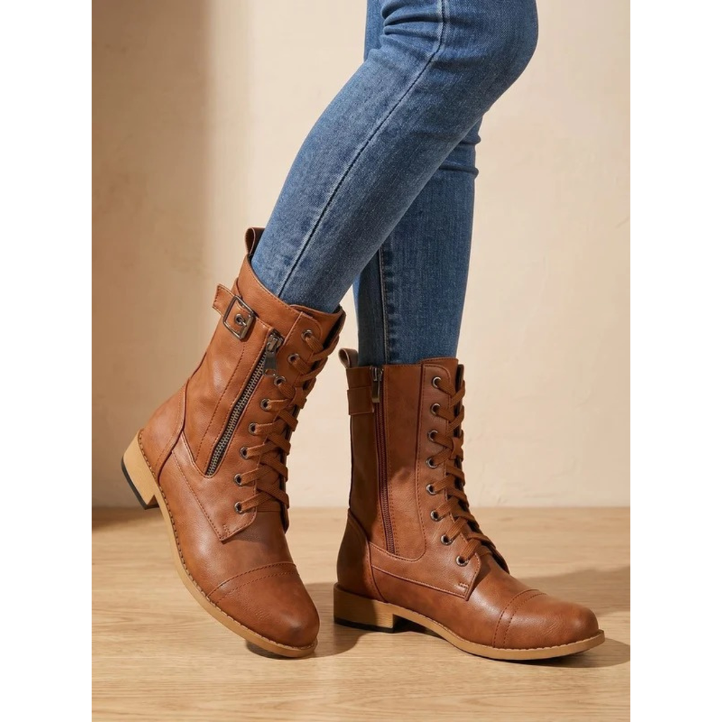 Xenia | Damen Orthopädische Stiefel mit Komfort und Schnallen Detail