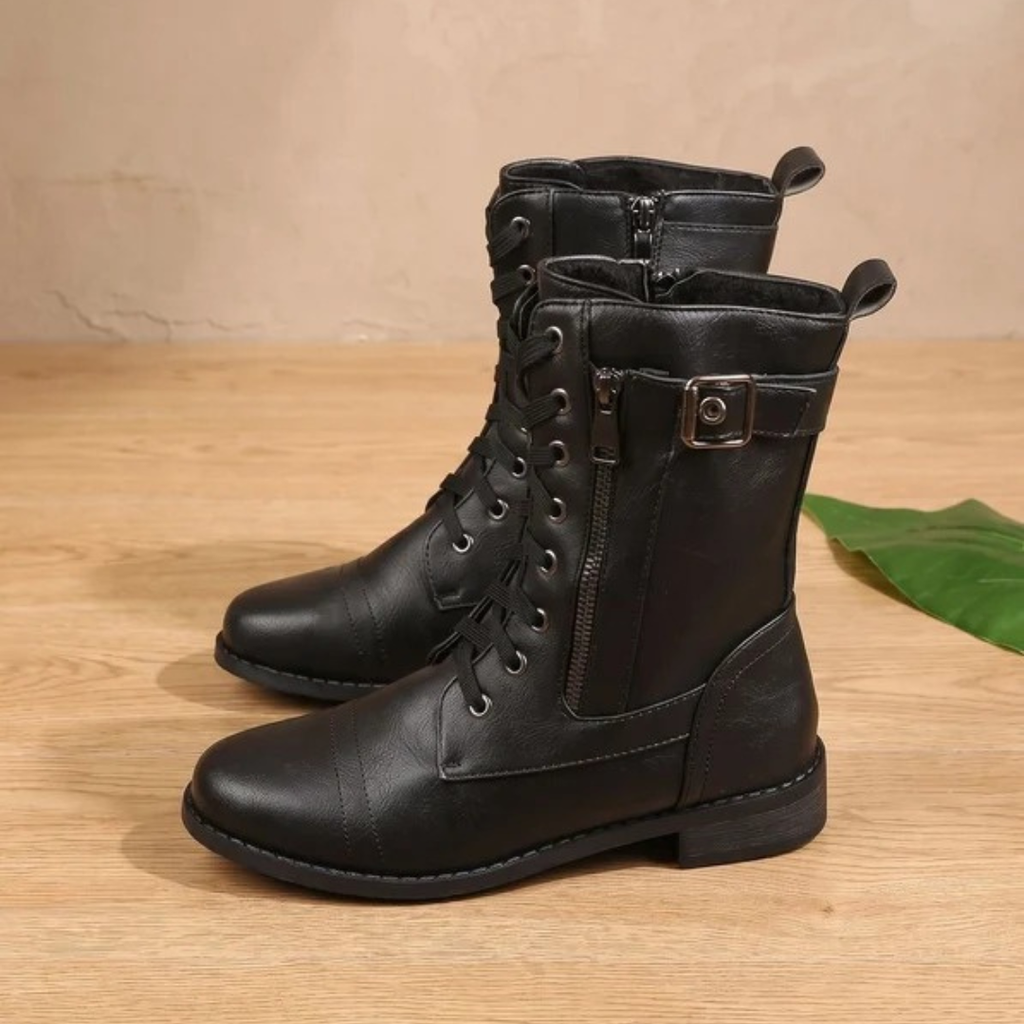 Xenia | Damen Orthopädische Stiefel mit Komfort und Schnallen Detail