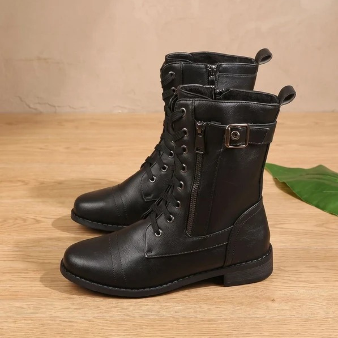Xenia | Damen Orthopädische Stiefel mit Komfort und Schnallen Detail