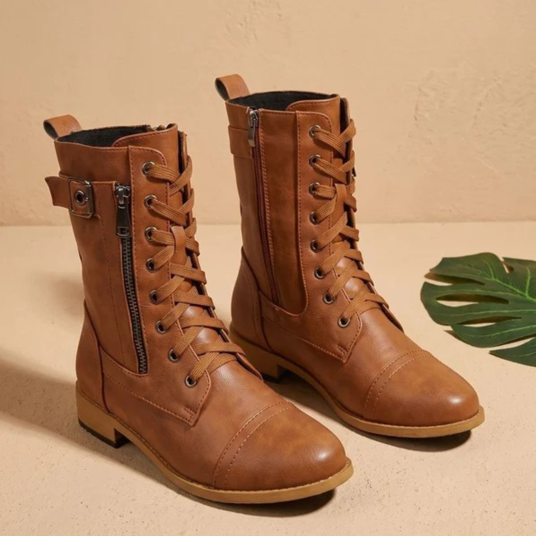 Xenia | Damen Orthopädische Stiefel mit Komfort und Schnallen Detail