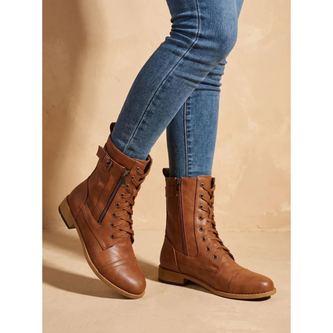 Xenia | Damen Orthopädische Stiefel mit Komfort und Schnallen Detail