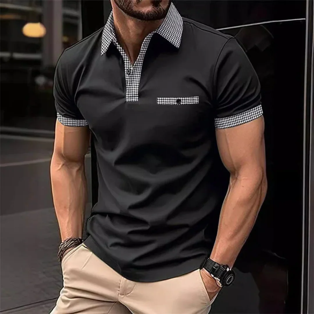 Yannik | Herren Poloshirt Mit Taschen Karo Alltag
