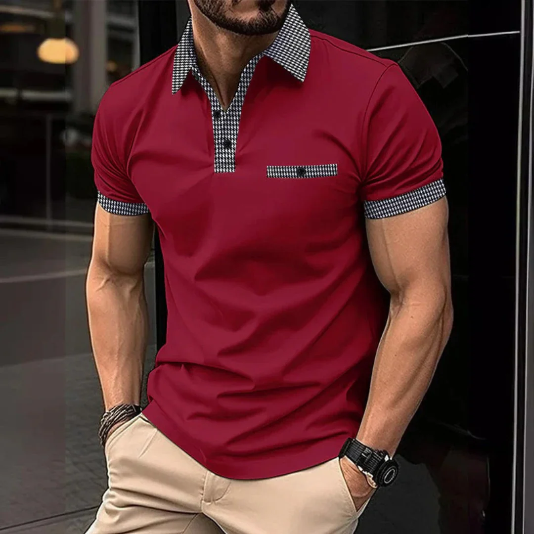 Yannik | Herren Poloshirt Mit Taschen Karo Alltag