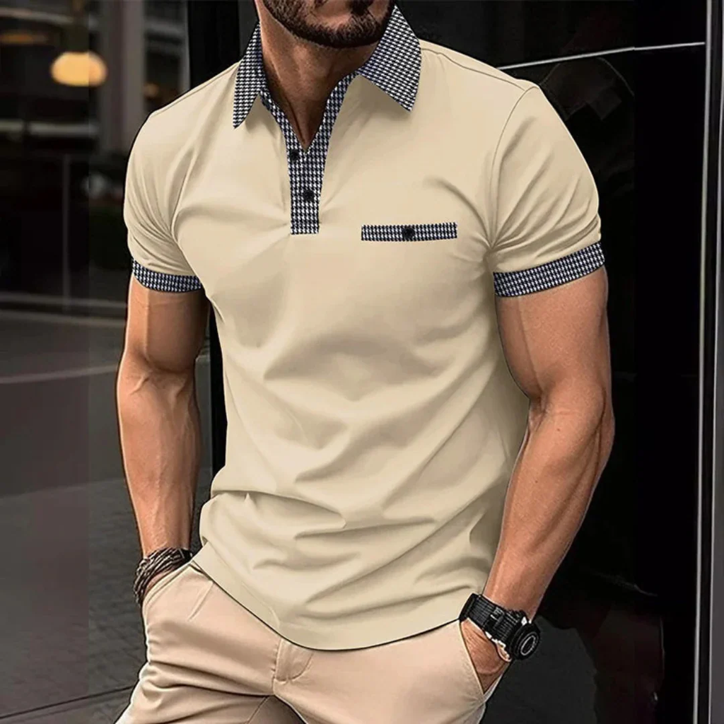 Yannik | Herren Poloshirt Mit Taschen Karo Alltag