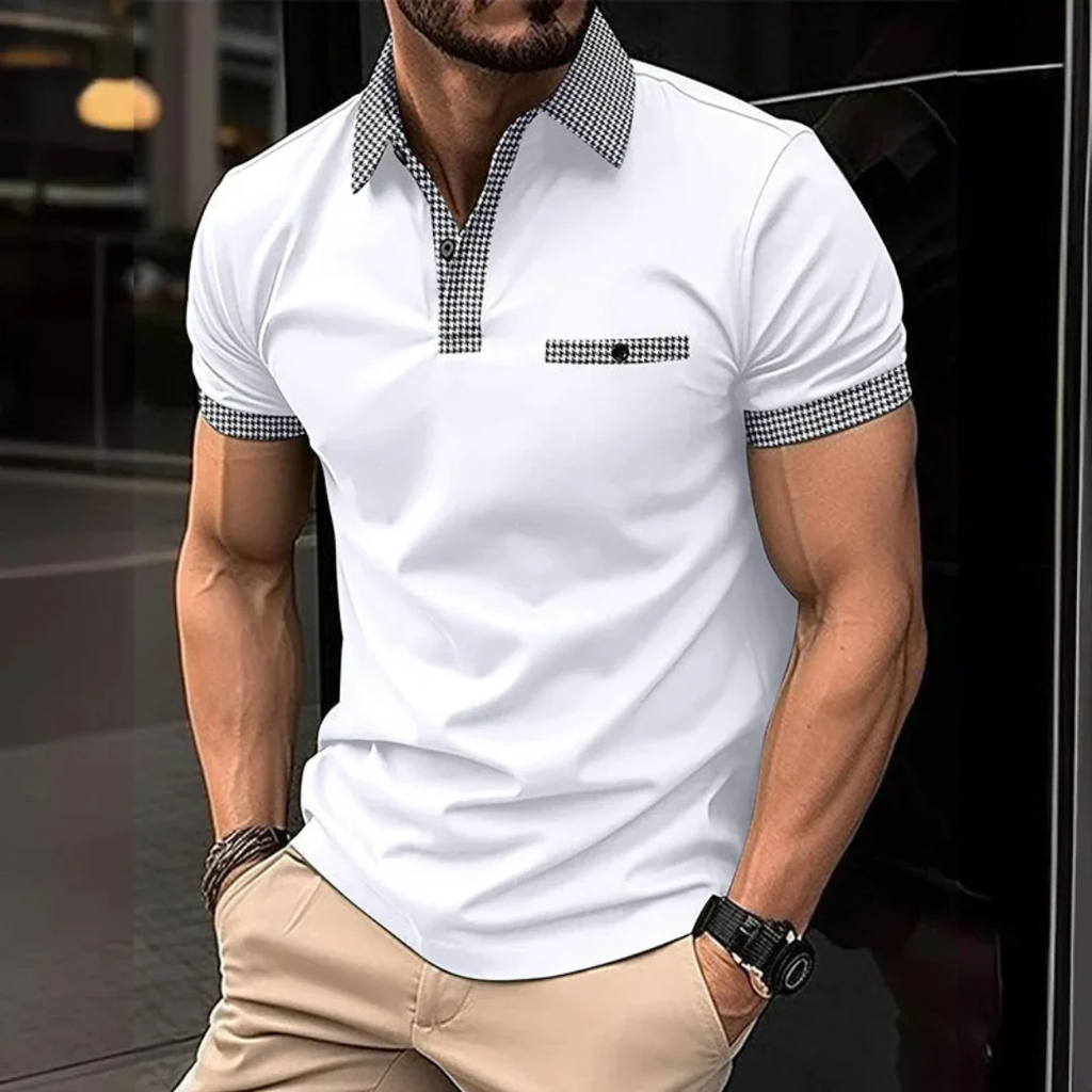 Yannik | Herren Poloshirt Mit Taschen Karo Alltag