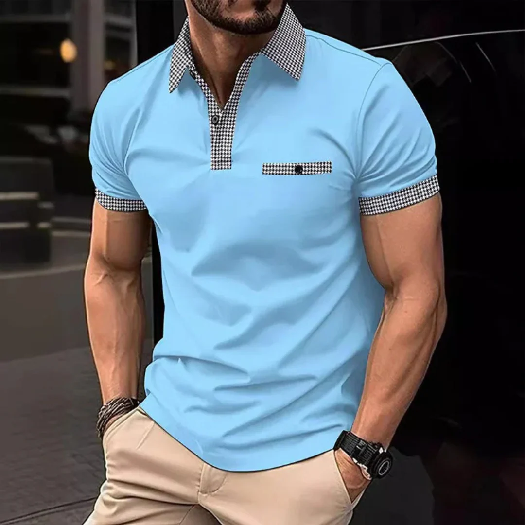 Yannik | Herren Poloshirt Mit Taschen Karo Alltag