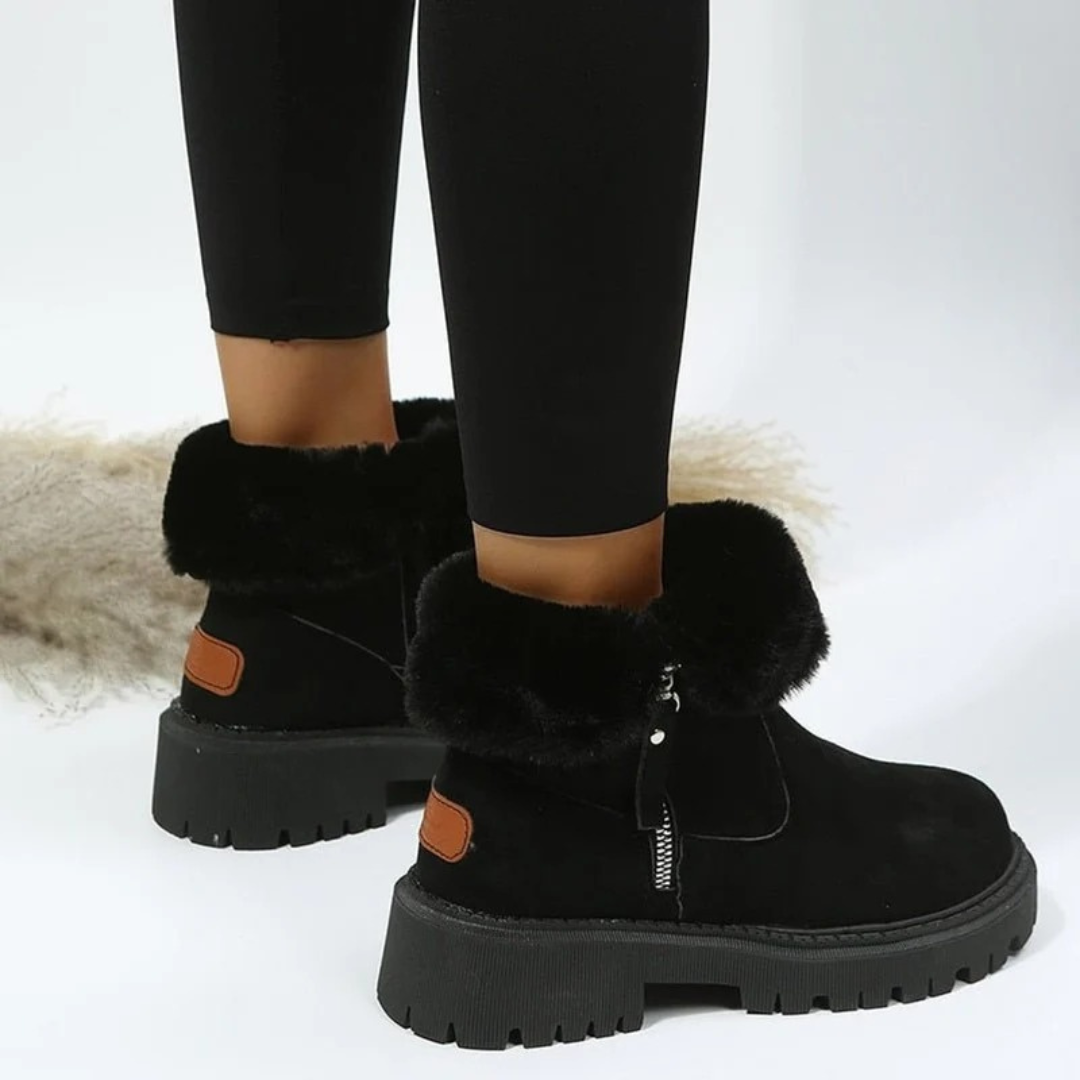 Yara | Damen Orthopädische Winter Stiefeletten Aus Wildleder Mit Weichem Futter Und Reißverschluss
