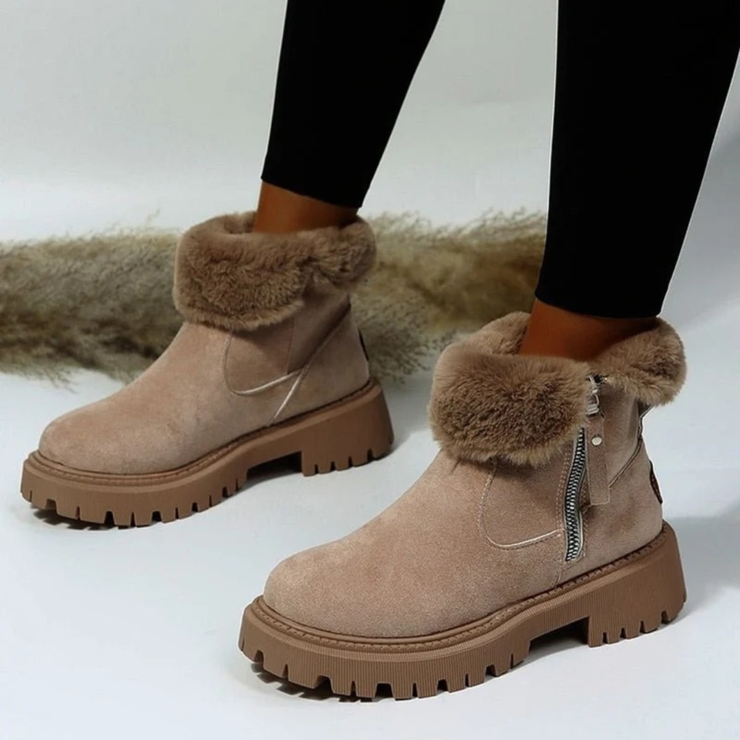 Yara | Damen Orthopädische Winter Stiefeletten Aus Wildleder Mit Weichem Futter Und Reißverschluss