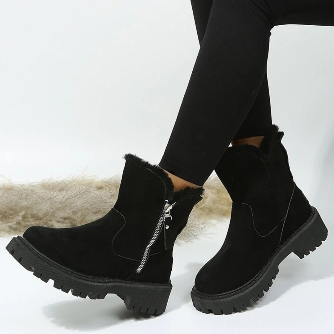 Yara | Damen Orthopädische Winter Stiefeletten Aus Wildleder Mit Weichem Futter Und Reißverschluss
