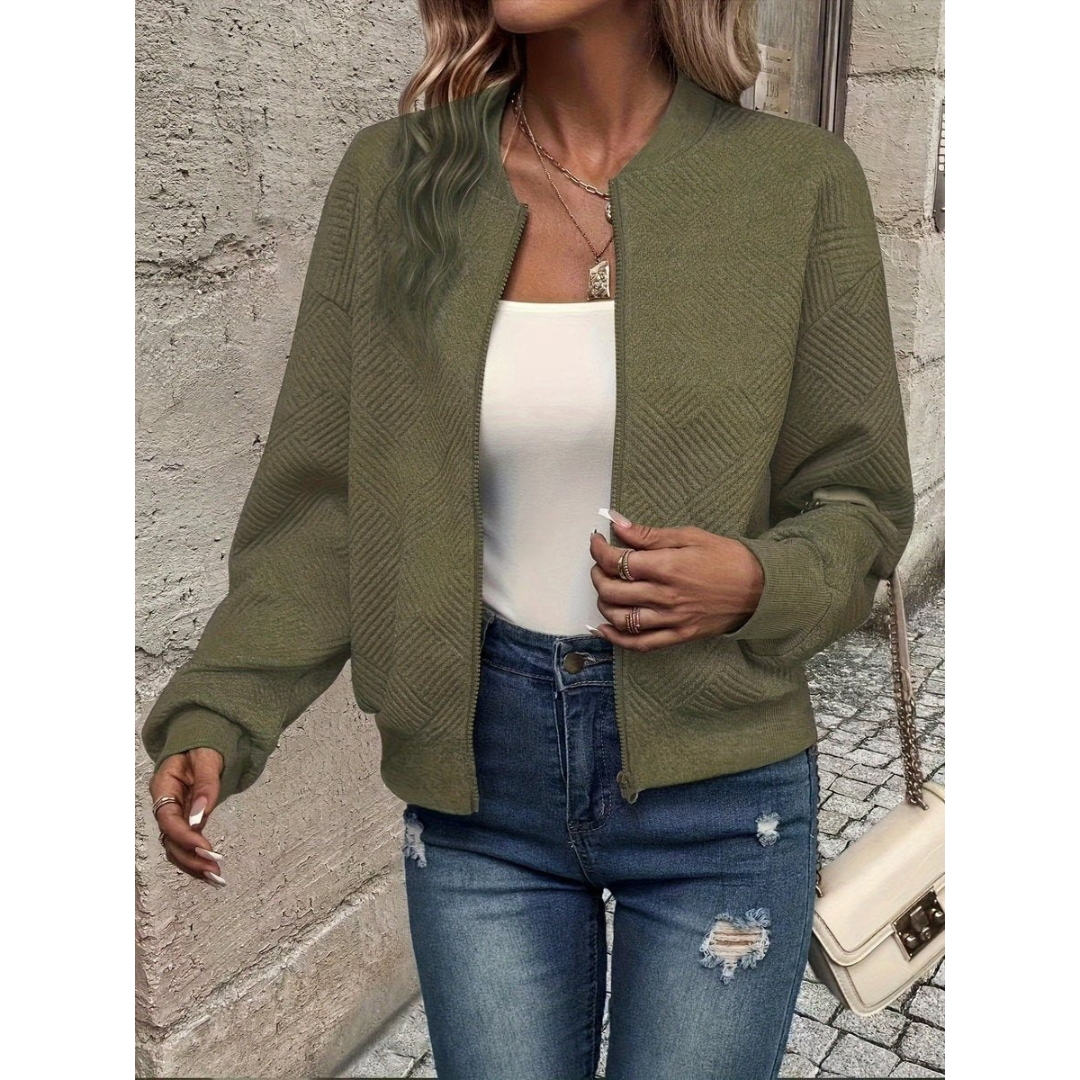 Yasmina | Bomberjacke Damen mit Reißverschluss und Taschen