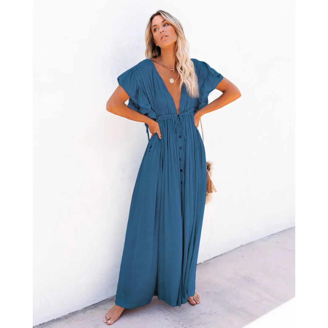 Yelena | Damen Modernes Sommerkleid Maxi Boho Stilvoll