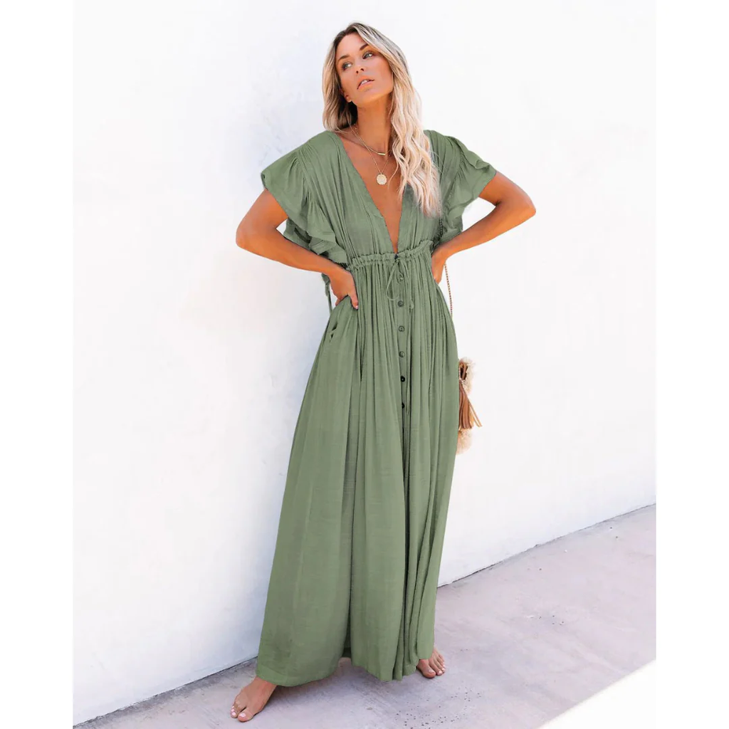 Yelena | Damen Modernes Sommerkleid Maxi Boho Stilvoll