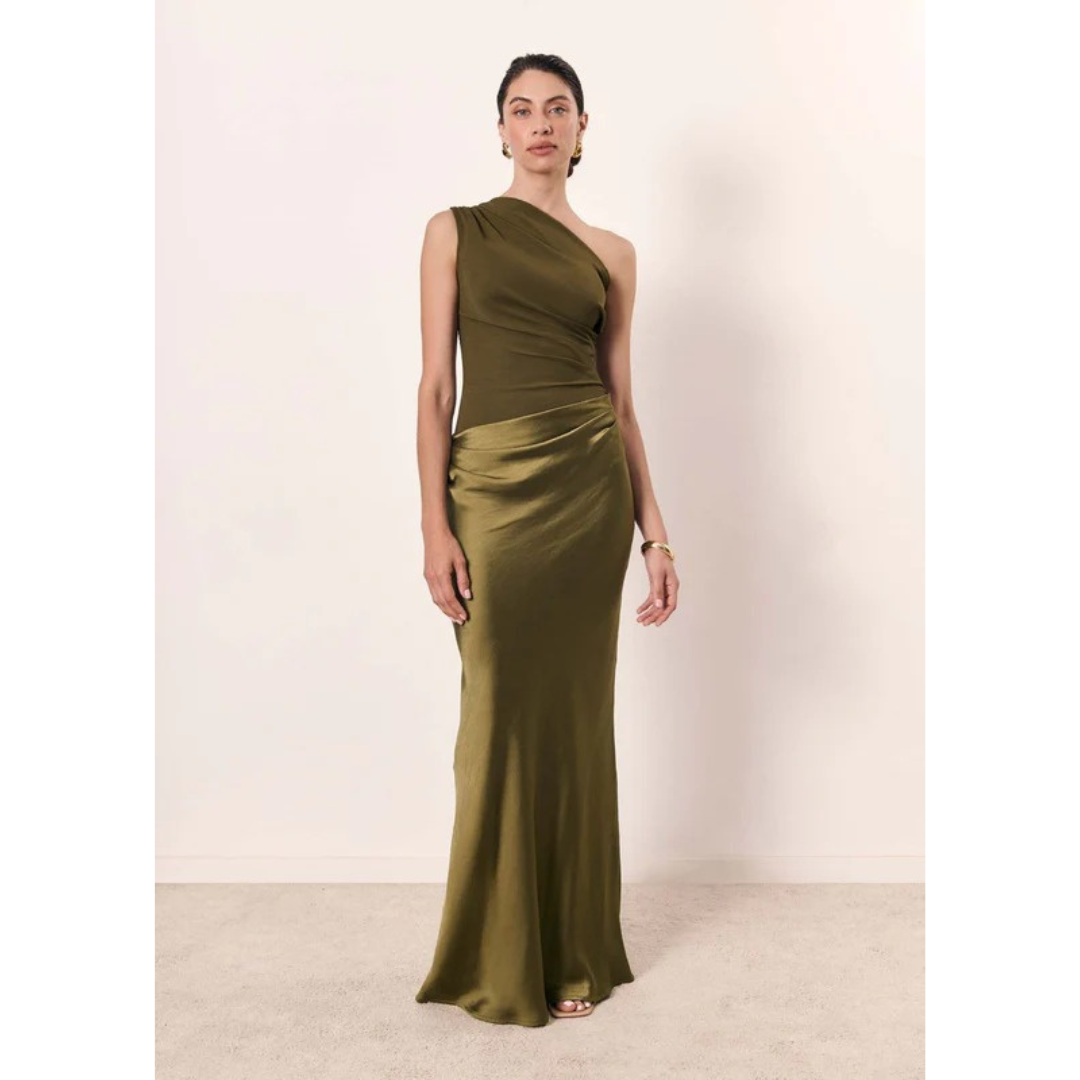 Ylva | Damen Maxi Kleid Für Hochzeitsgast Ein Schulter Stil