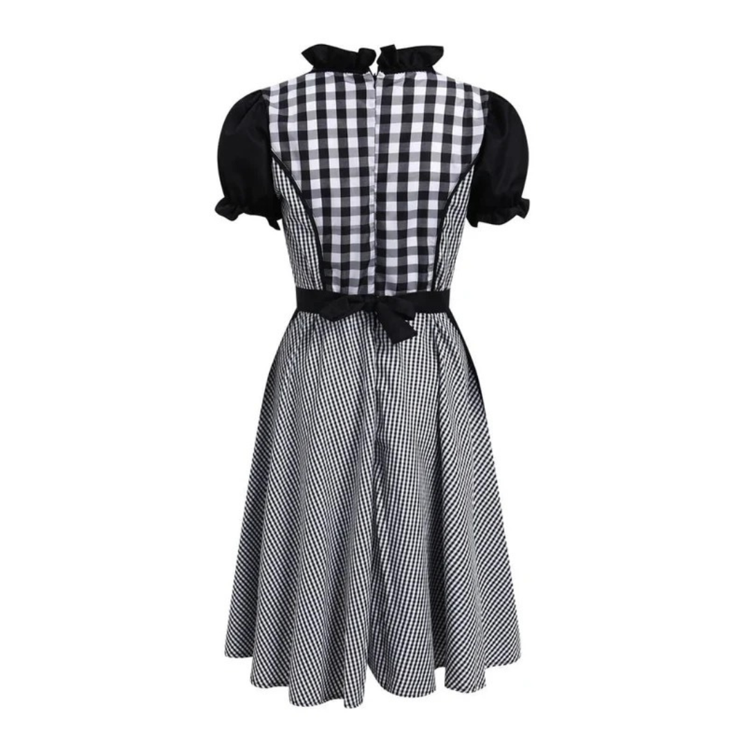 Yvonne | Damen Schwarzes Oktoberfest Dirndl mit Rüschen