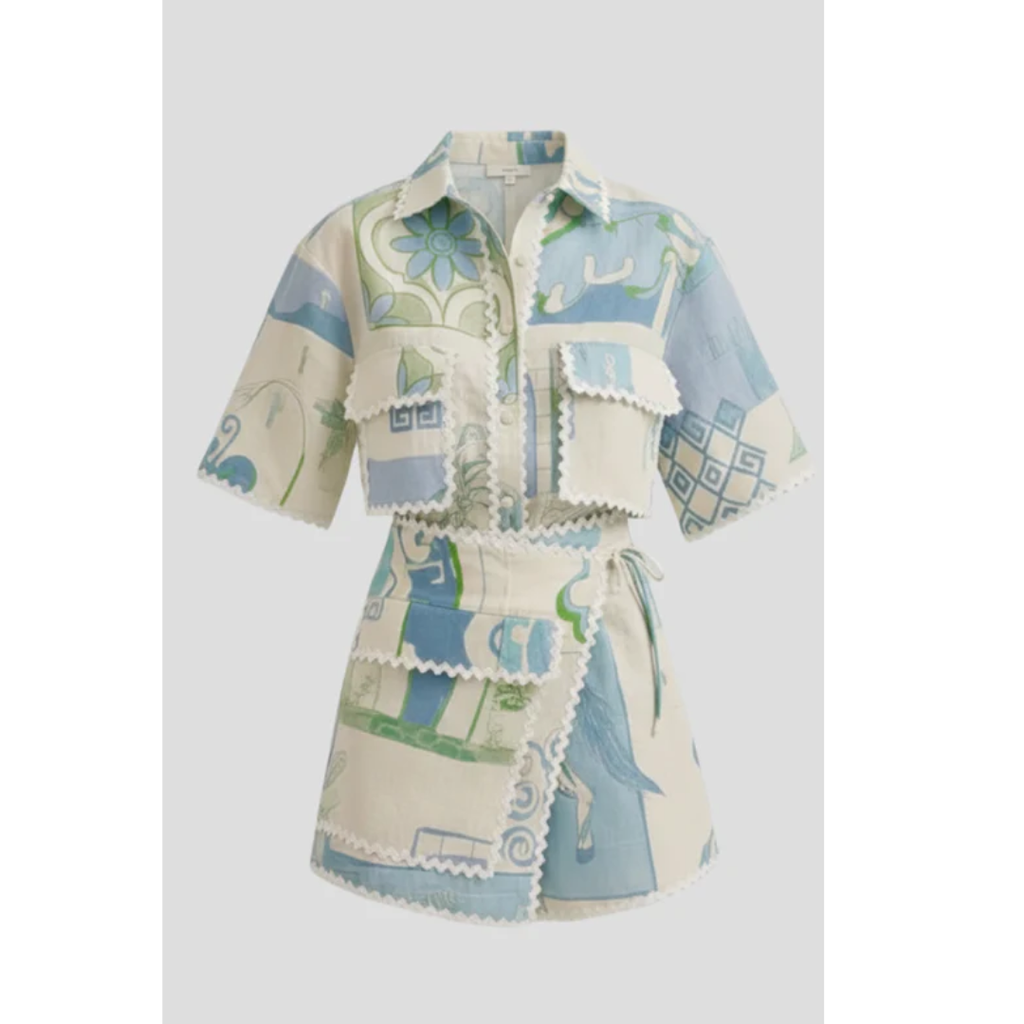 Heidi | Damen Zweiteiler Mit Shorts Und Patchwork Für Sommer