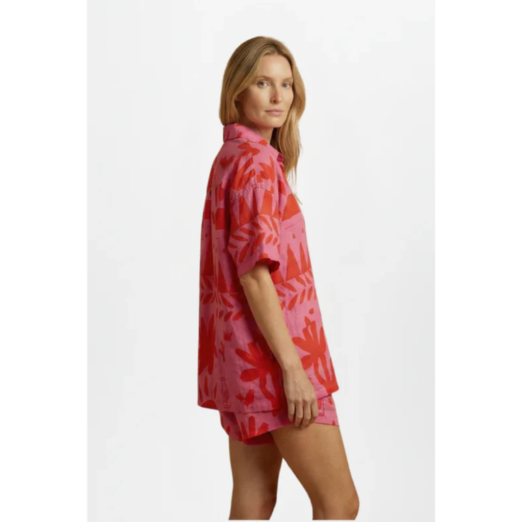 Zara | Damen Zweiteiler Mit rosa Shorts Und Print Für Party