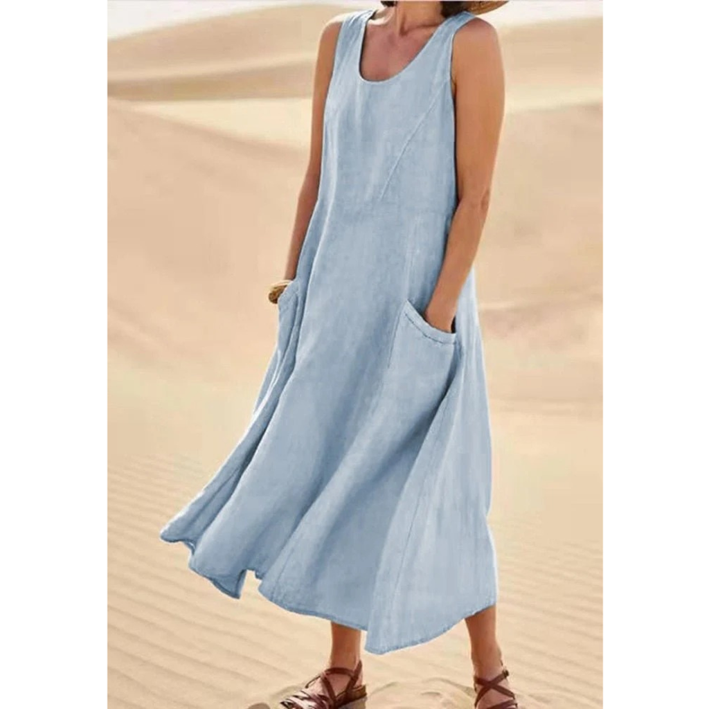 Zehra | Modernes Damen Sommerkleid Maxi Freizeit Urlaub