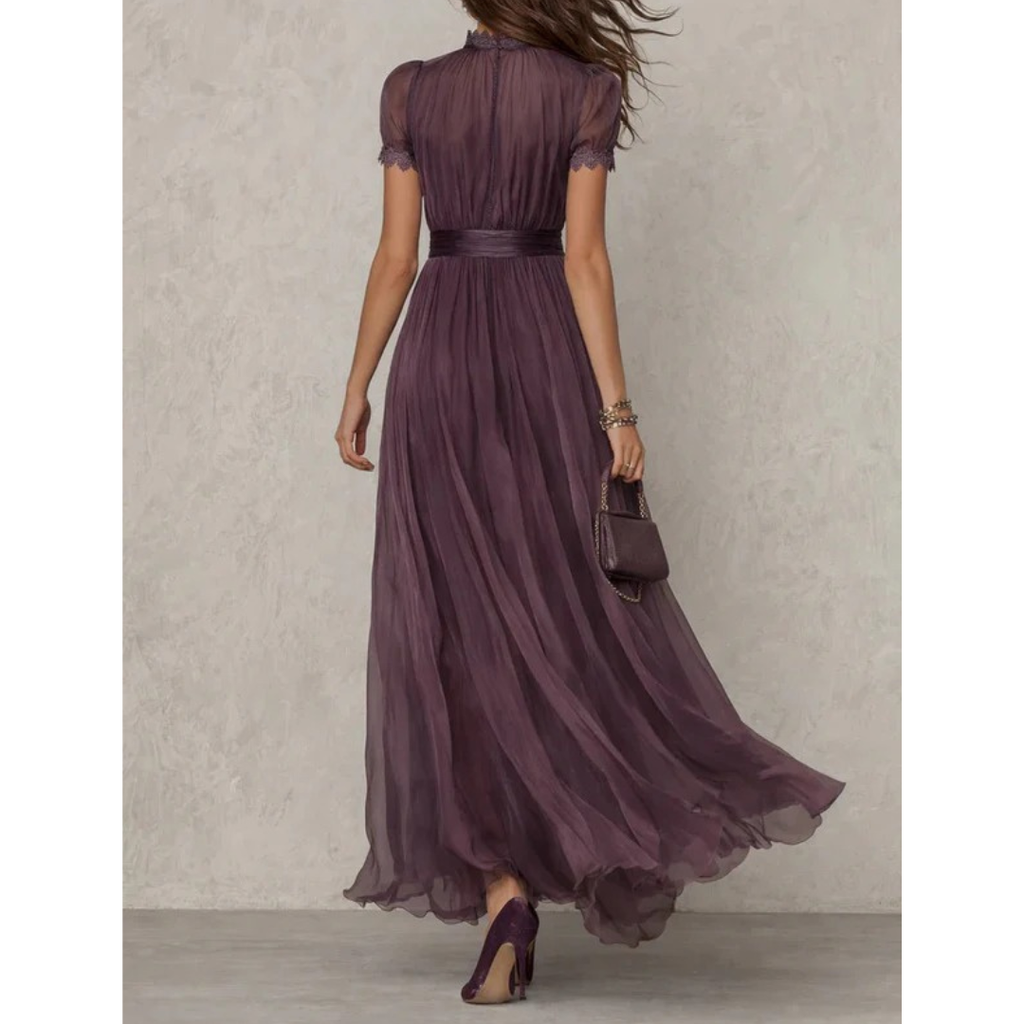 Zelda | Damen Lila Boho Maxikleid