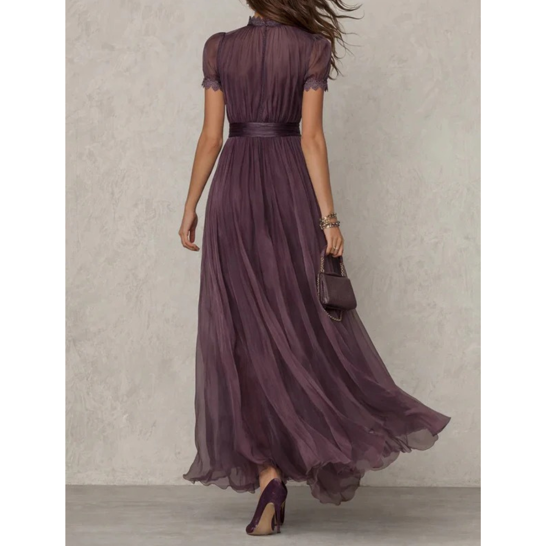 Zelda | Damen Lila Boho Maxikleid