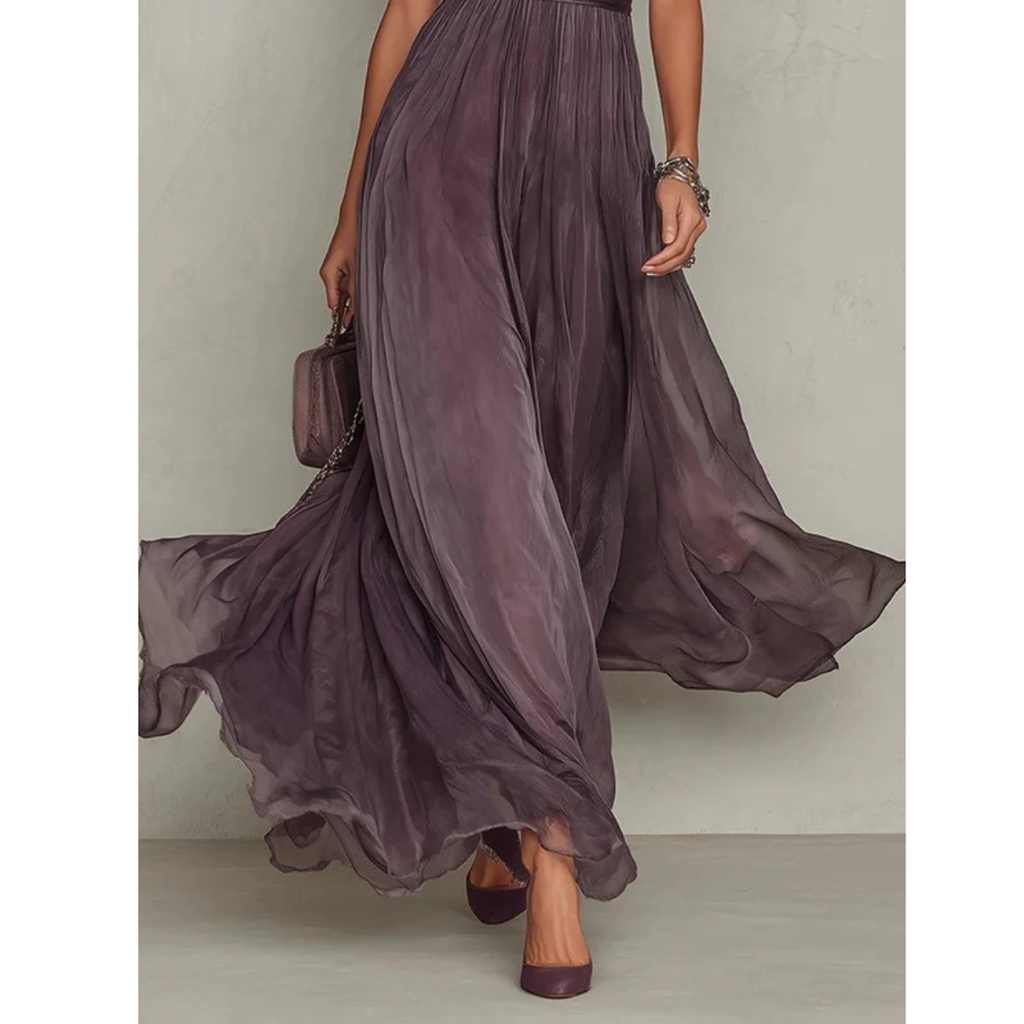Zelda | Damen Lila Boho Maxikleid