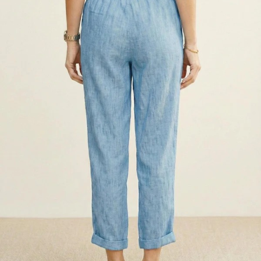 Zilan | Bequeme Damen Hose schmal Kordelzug modern