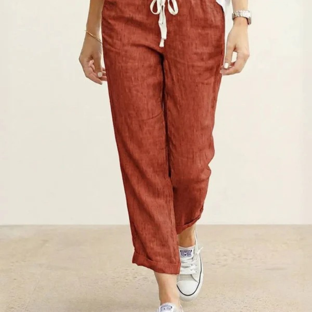 Zilan | Bequeme Damen Hose schmal Kordelzug modern