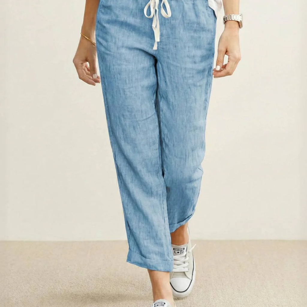 Zilan | Bequeme Damen Hose schmal Kordelzug modern