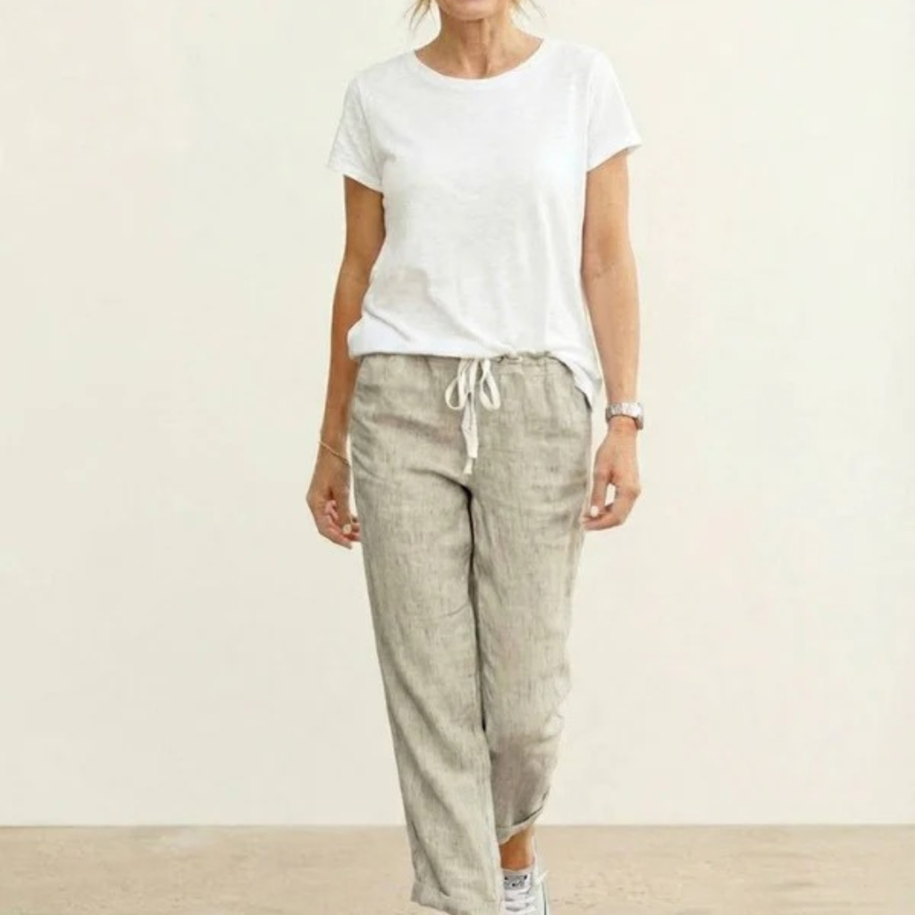 Zilan | Bequeme Damen Hose schmal Kordelzug modern