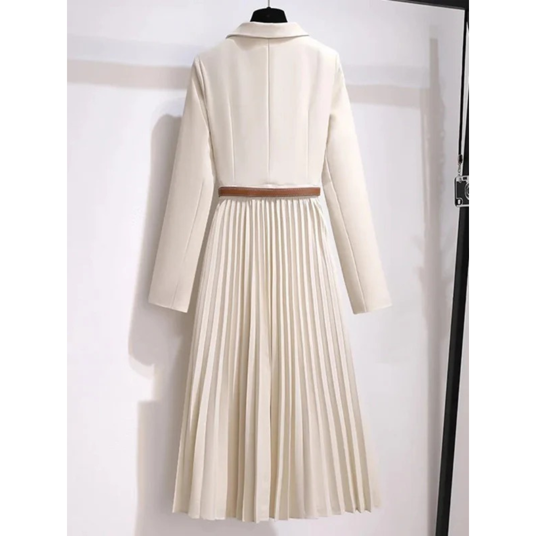 Zinnia | Damen Elegante Midikleid Mit Plissee