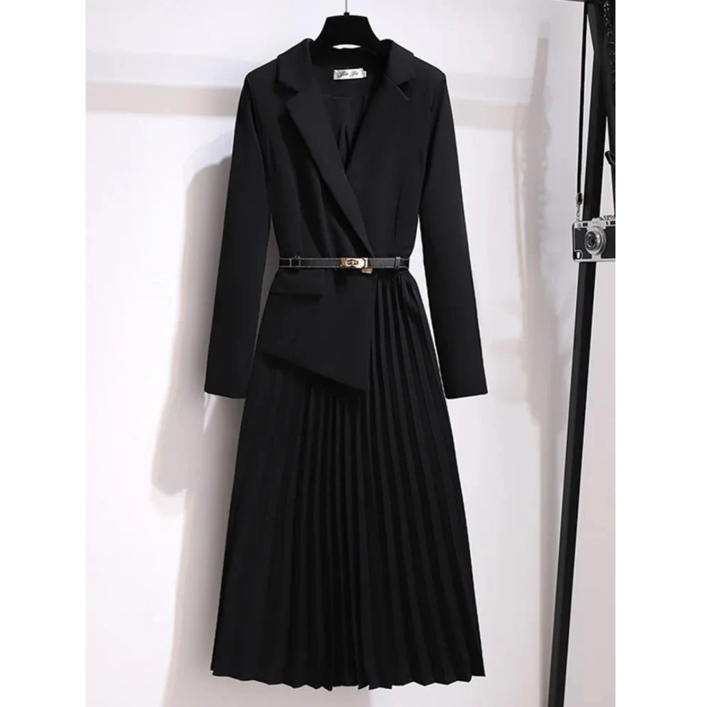 Zinnia | Damen Elegante Midikleid Mit Plissee
