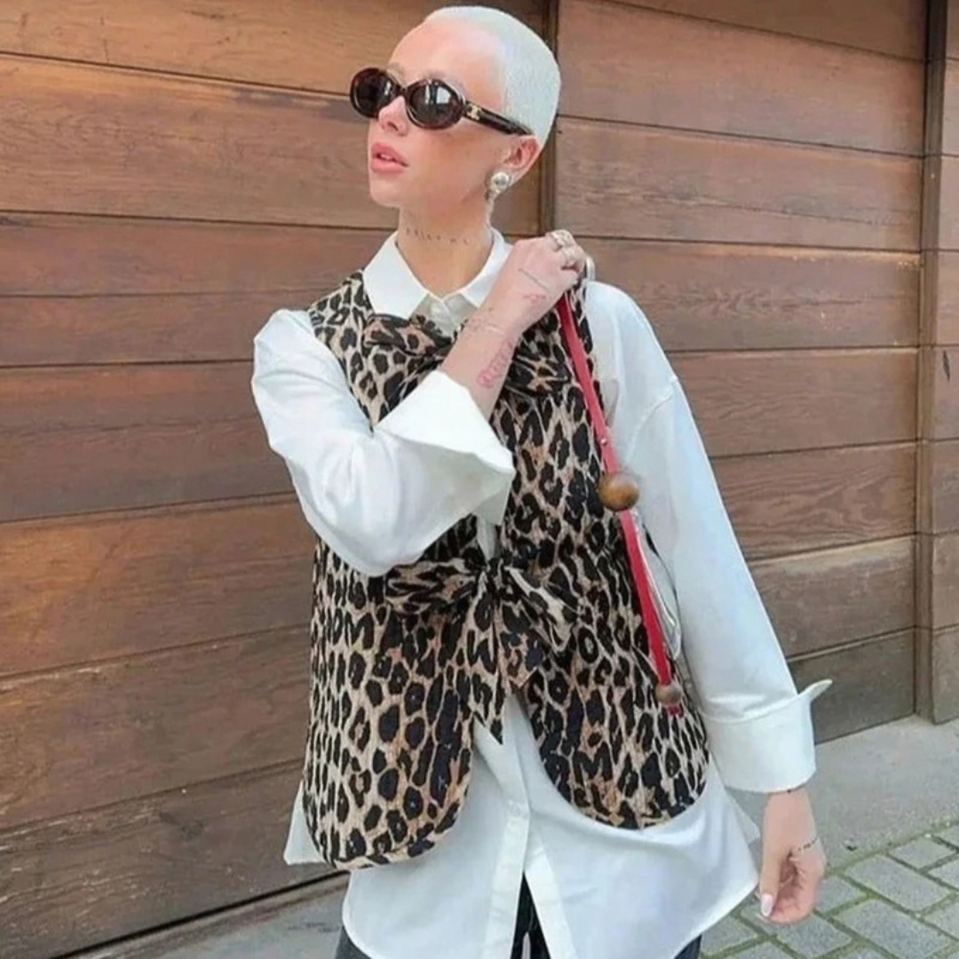 Zola | Damen Weste mit Muster und Schleife
