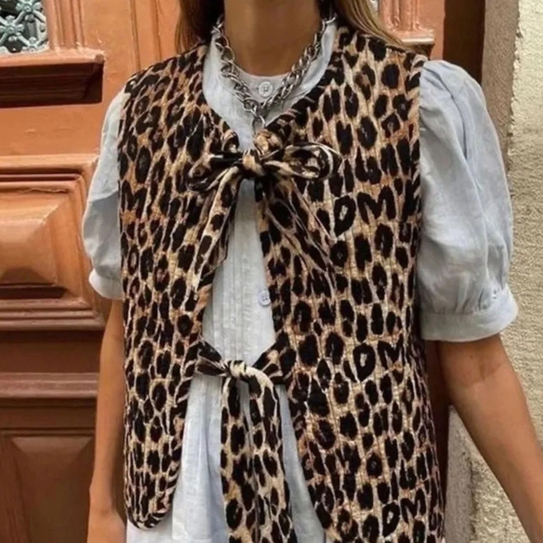 Zola | Damen Weste mit Muster und Schleife